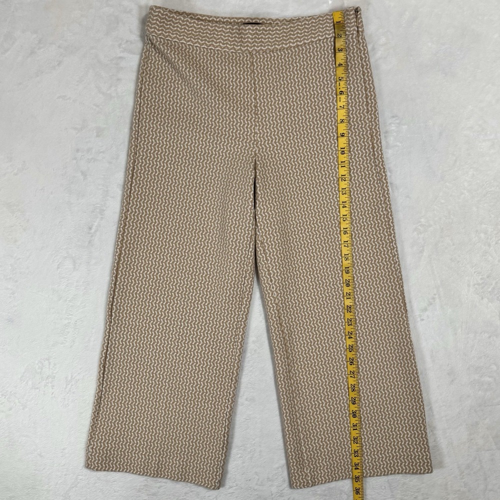 Ann Taylor Wide Leg Cropped Pants Size 8 Textured Stretch Knit Office Casual - Picture 15 of 16